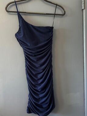 Navy Size 2 one shoulder bodycon dress